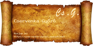 Cservenka Győző névjegykártya