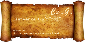 Cservenka Győző névjegykártya